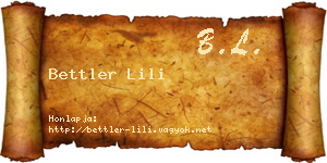 Bettler Lili névjegykártya